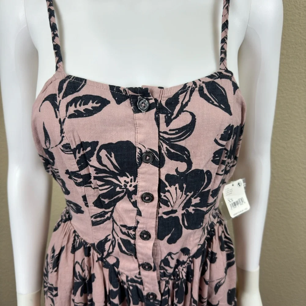 NWT Free People The Perfect Midi Sun Dress $148 Sand Combo XS - Picture 7 of 15